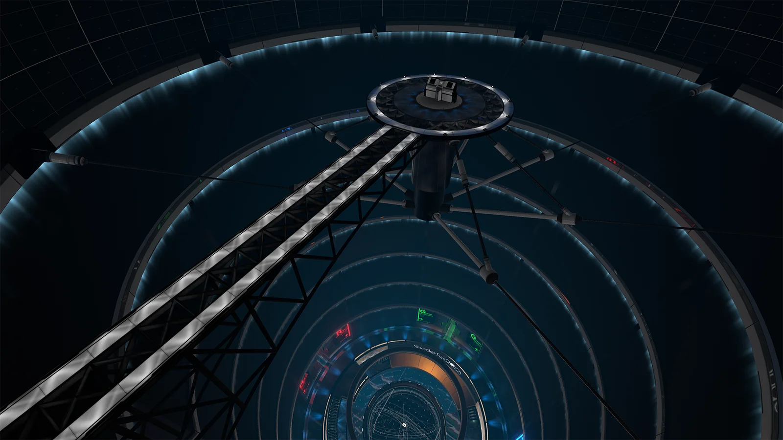 円形の空間へ橋が伸びるShaderFes 2021のAlphaRoom