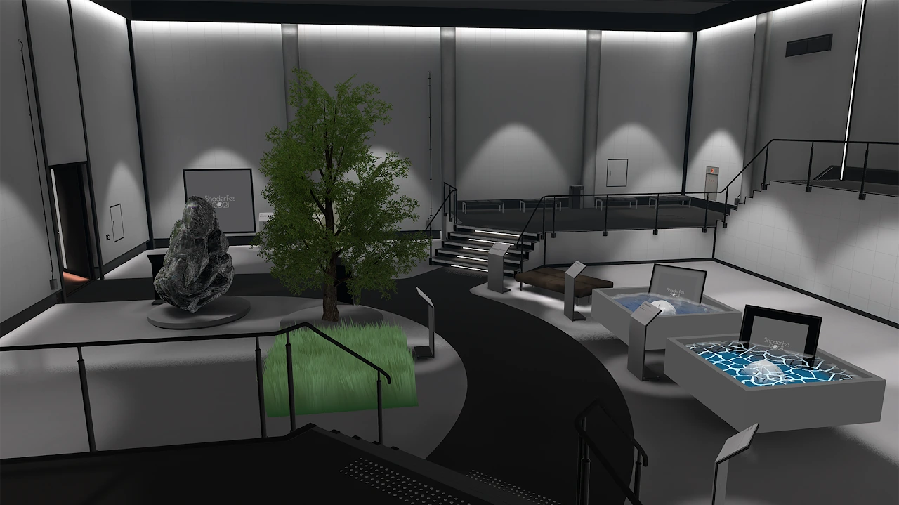 ShaderFes 2021の展示会場を見渡す風景